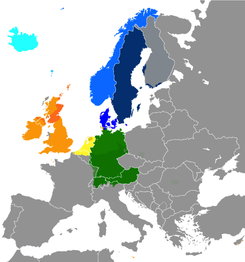 Germanic languages in Europe