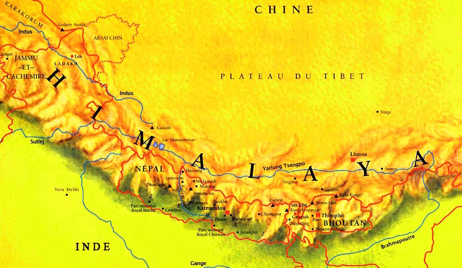 ou est lhimalaya sur une carte