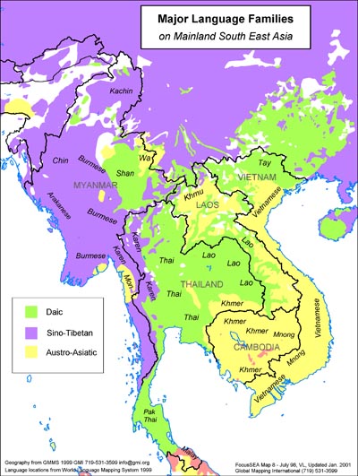 grandes familles de langues d'Asie du sud-est
