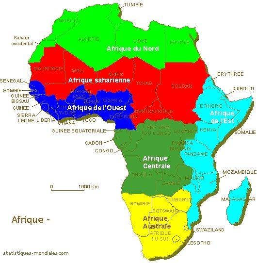 carte afrique nord geographie